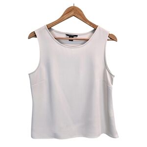 Louben Ivory Sleeveless Top 12 Minimalist Quiet Luxury Capsule Blouse